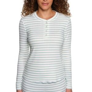 LOFT Sleep Henley Pajama Set XL Striped Lounge Set Soft Knit Long Sleeve